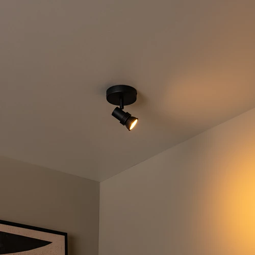 Lucide KIANTI - Plafondspot - Ø 10 cm - 1xGU10 - Zwart - sfeer 1